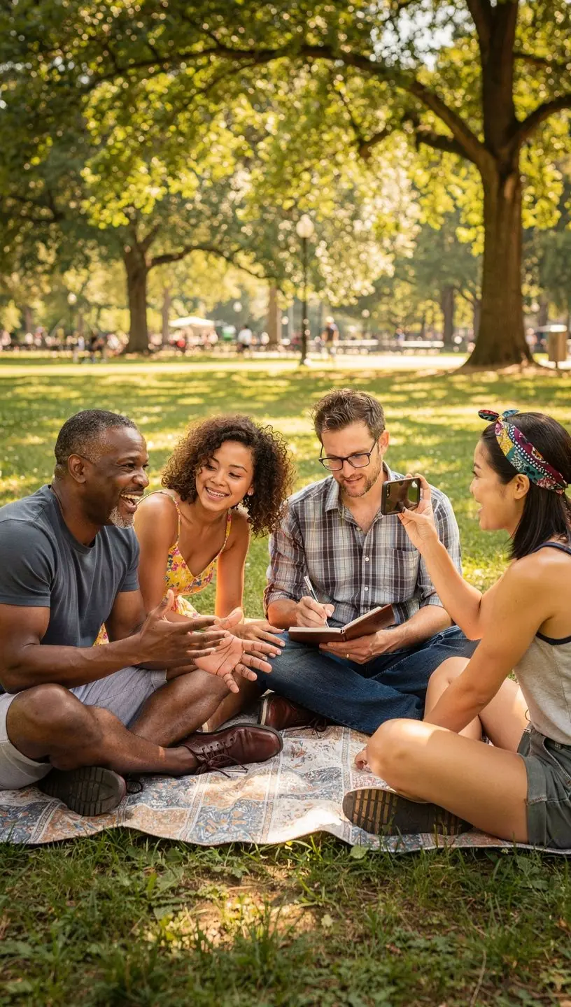 Community members discussing local climate change impacts.