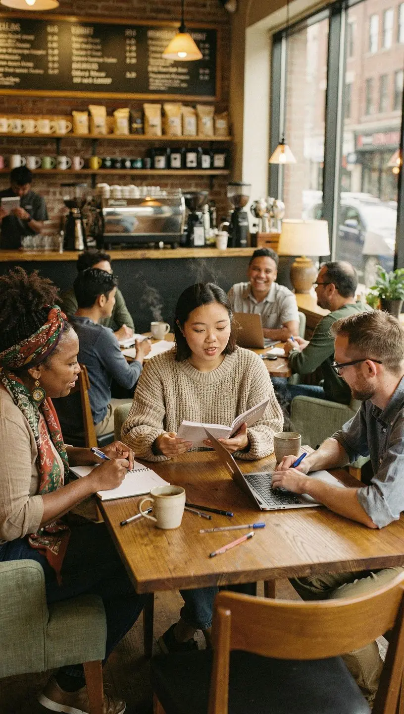 Community members sharing stories of resilience and support.