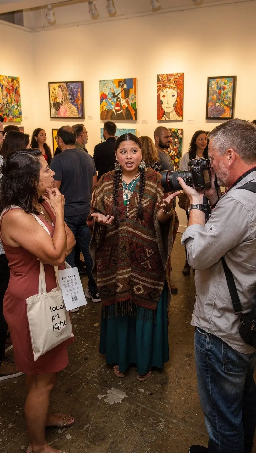 Neighbors sharing stories in a communal setting